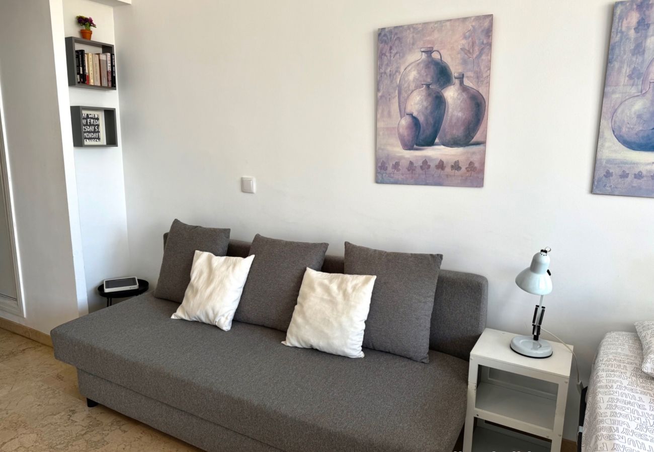 Estudio en Torremolinos - Casa Ángeles - Terraza y vista al mar