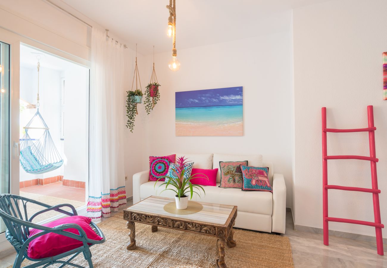 Apartment in Torremolinos - BOHO CHIC. Beach front.Free bikes.Pool