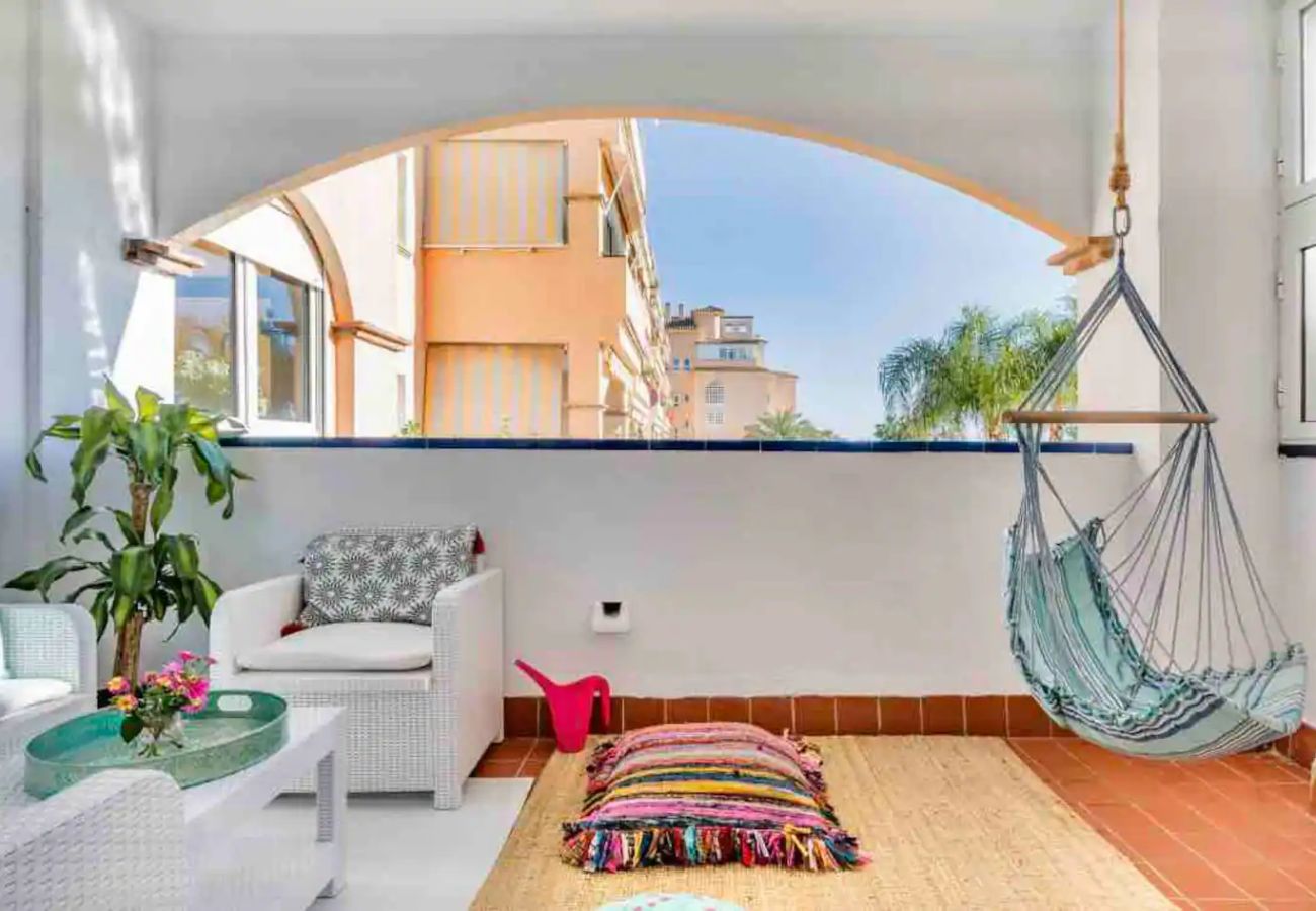 Apartment in Torremolinos - BOHO CHIC. Beach front.Free bikes.Pool